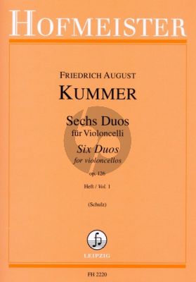 Kummer 6 Duos Op.126 Vol.1 2 Violoncellos (Walter Schulz)