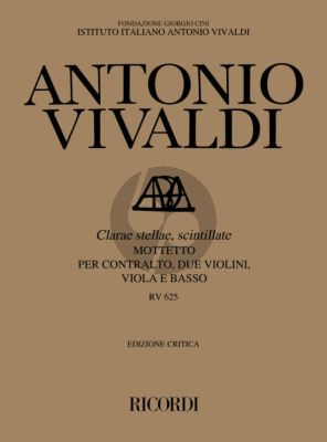 Vivaldi Clarae stellae scintillate RV 625 Contralto-2 Violins-Viola and Basso Score