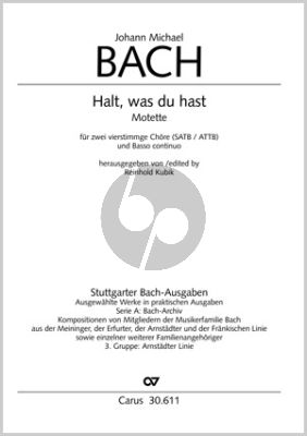 Bach Halt was du hast (SATB/ATTB-Basso Continuo) (herausgegeben von Reinhold Kubik Stuttgarter Bach-Ausgaben)