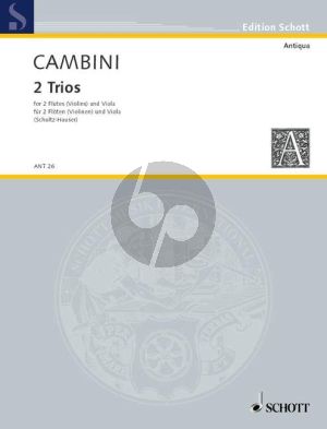 Cambini 2 Trios 2 Flutes or Violins and Viola (Parts) (Karlheinz Schultz-Hauser)
