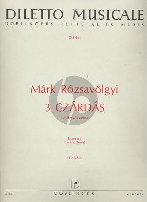 Rozsavolgyi 3 Csardas für Streichquartett Stimmen (Ferenc Bonis)