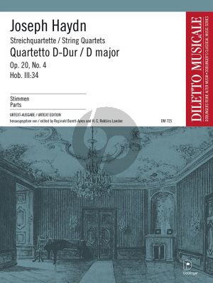Streichquartett D-dur Opus 20 No. 4 Hob. III:34 Stimmen