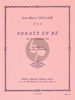 Leclair Sonate en re 2 Saxophones