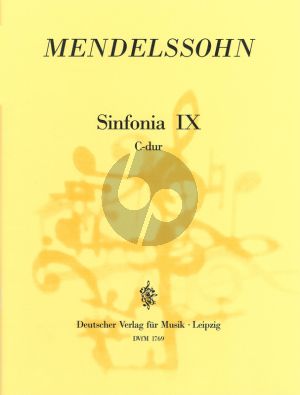 Mendelssohn Jugendsinfonie No .9 C-dur MWV N 9 Streichorchester (Partitur) (Hellmuth Christian Wolff)