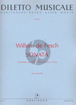 Fesch 6 Sonaten Op. 8 No. 2 d-moll Altblockflöte und Bc (Erich Benedikt)