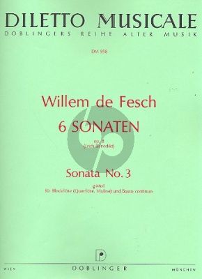 Fesch 6 Sonaten Op. 8 No. 3 g moll Altblockflöte und Bc (Erich Benedikt)