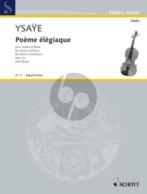 Ysaye Poeme Elegiaque Op.12 Violin-Piano (Van Neste)