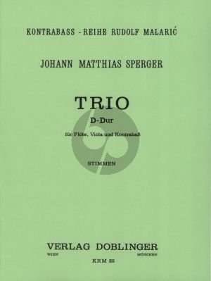 Sperger Trio D dur Flote-Viola-Kontrabass Stimmen