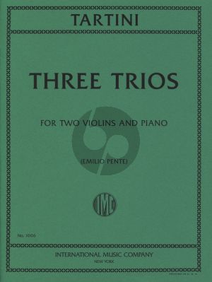 Tartini 3 Trios for 2 Violins and Piano (Score/Parts) (Emilio Pente)