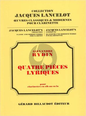 Rydin 4 Pieces Lyriques Clarinette seule (A/Bb) (superieur)