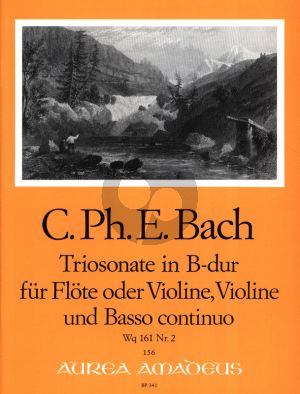 Bach Triosonate B-dur Wq 161 No.2 Flöte[Oboe/Violine]-Violine-Bc (Part./Stimmen) (Manfredo Zimmermann)