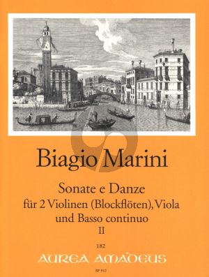 Marini Sonate e Danze Op.22 Vol.2 fur 2 Violinen [Blockfloten]-Viola-Bc (Continuo Martin Nitz) (Partitur/Stimmen)