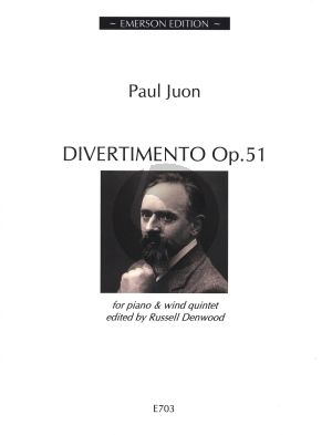 Juon Divertimento Op.51 Flute-Oboe-Clar.[Bb]-Horn[F]-Bassoon-Piano Score and Parts (edited by Russell Denwood)