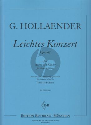 Hollaender Leichtes Konzert Op.62 Violin-Piano
