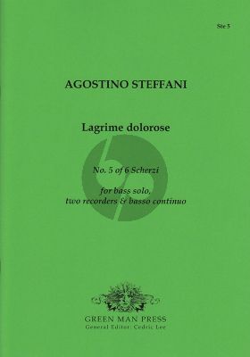 Steffani Lagrime dolorose Bass solo (G-e'), 2 Recorders (flauti)-Bc Score/Parts (edited by Cedric Lee)