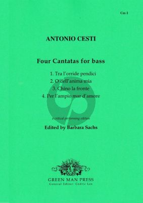 Cesti 4 Cantatas for Bass Voice Eflat-f' and Bc (edited by Barbara Sachs)