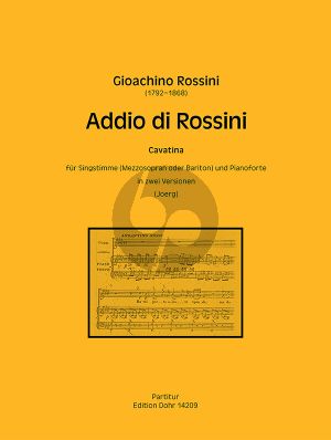 Addio di Rossini - Cavatina Mezzosopran (oder Bariton)-Klavier