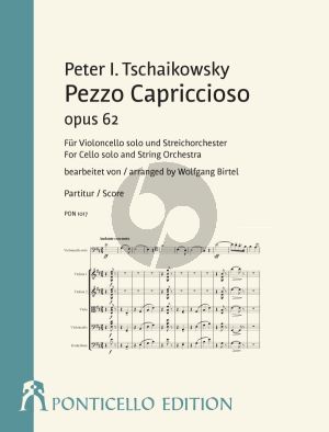 Tchaikovsky Pezzo capriccioso Op. 62 Violoncello und Streichorchester (Partitur) (Wolfgang Birtel)
