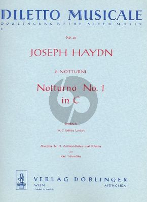 Haydn Notturno No.1 C-dur Hob.II:25 2 Altblfl.-Klavier