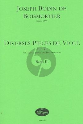 Boismortier Diverses pièces de viole op.31 Vol.2 Viole da gamb-Bc