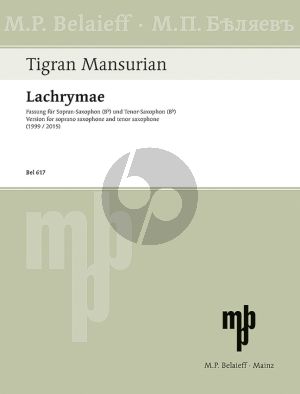 Mansurian Lachrymae Soprano- and Tenor Sax.