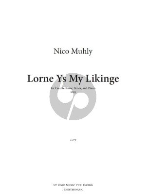 Muhly Lorne Ys My Likinge Counter Tenor-Tenor and Piano