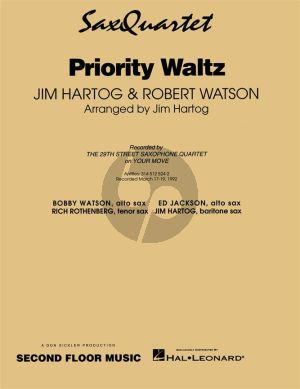 Hartog Priority Waltz for 4 Saxophones (AATB) (Score/Parts)