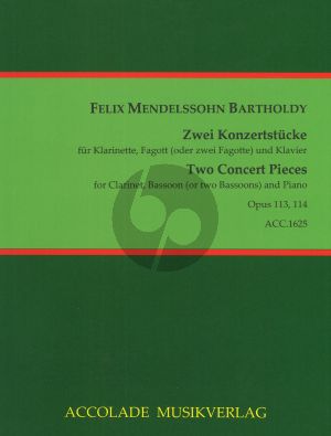 Mendelssohn 2 Konzertstücke Op.113-Op.114 Klarinette-Fagott (oder 2 Fagotte)-Klavier)