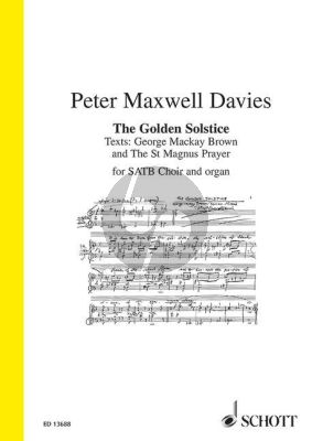 Maxwell Davies The Golden Solstice, op. 337 SATB-Organ