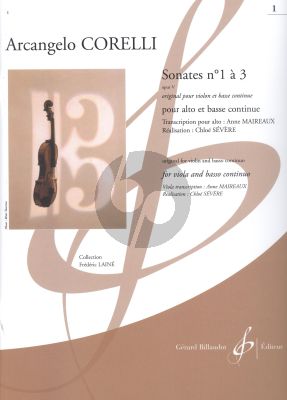 Corelli Sonates Op.5 Vol.1 (No.1-3) Viola-Bc (transcr. Anne Maireaux)