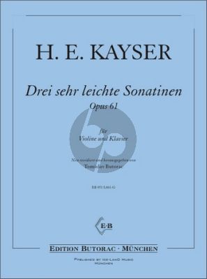 Kayser 3 sehr leichte Sonatinen Op.61 Violine-Klavier