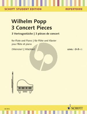Popp 3 Concert Pieces Flute-Piano