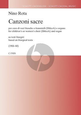 Rota Canzoni sacre Children's or Women's Choir (SMezA) and Organ (on liturgical texts)