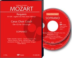 Mozart Requiem KV 626 Soli-Choir-Orch. (Süssmayr Version) Sopran Chorstimme 2 CD's (Carus Choir Coach)