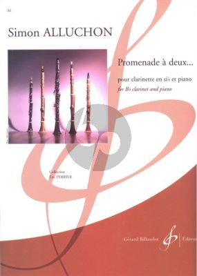 Alluchon Promenade à deux... Clarinet[Bb]-Piano (easy level) (grade 3)