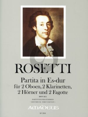 Rosetti Partita in Es-Dur (Murray RWV B11) 2 Oboen-2 Klarinetten-2 Hörner und 2 Fagotte (Part./Stimmen) (Yvonne Morgan)