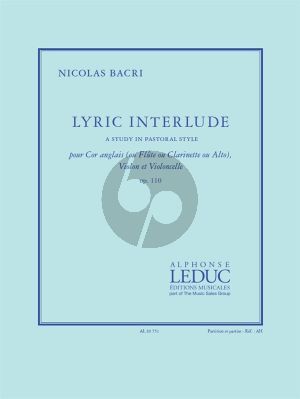 Bacri Lyric Interlude Op.110 Cor Anglais (or Flute/Clarinet/Viola)-Violin and Violoncello (Score/Parts)