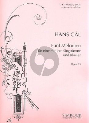 Gal 5 Lieder Op.33 Mittelstimme-Klavier (dt./engl.)
