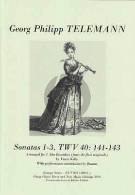 Telemann Sonatas 1-3 TWV 40:141–143 2 Treble Recorders (transcr. Vince kelly)