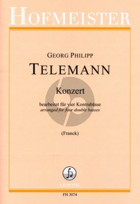 Telemann Konzert TWV 40:202 4 Kontrabässe (Part./Stimmen) (arr. Ulrich Franck)