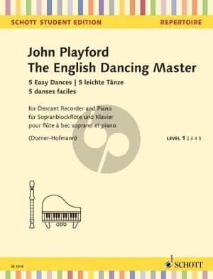 Playford The English Dancing Master (5 Easy Dances) Descant Recorder and Piano (Guitar)