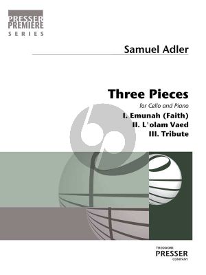 Adler Three Pieces For Cello and Piano