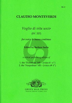 Monteverdi Voglio di vita uscir SV.337 Voice-Bc (edited by Barbara Sachs)