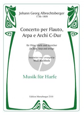 Albrechtsberger Concerto C-major Flute-Harp and Strings Score (transcr. by Wolf Buchholz)