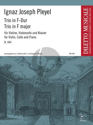 Pleyel Trio F-dur Ben. 444 Violine-Violoncello-Klavier (Part./Stimmen) (ed. John F. Strauss und Virginia F. Strauss)