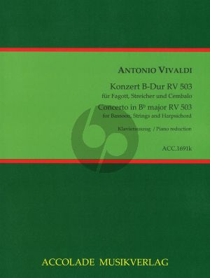 Vivaldi Konzert No.35 B-Dur RV 503 Fagott-Streicher-Bc (Klavierauszug) (ed. Bodo Koenigsbeck)
