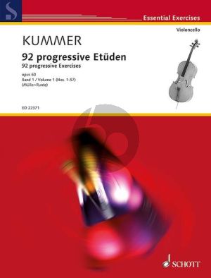 Kummer 92 progressive Exercises Op.60 Vol.1 (No.1-57) Violoncello (with 2nd part) (edited by Martin Mueller-Runte)