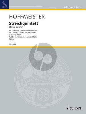 Hoffmeister Quintet D-major 2 Vi.-2 Va.-Vc. (Score/Parts) (edited by Tilman Sieber)