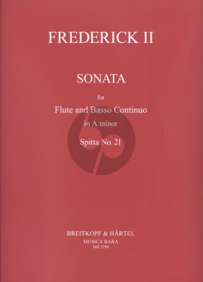 Grosse Sonata a-minor Spitta No.21 Flute-Bc (edited by Mary Oleskiewicz) (cont. by David Schulenberg)