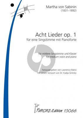 Sabinin Acht Lieder Op.1 Medium Voice-Piano (edited by Lawrence Bakst)